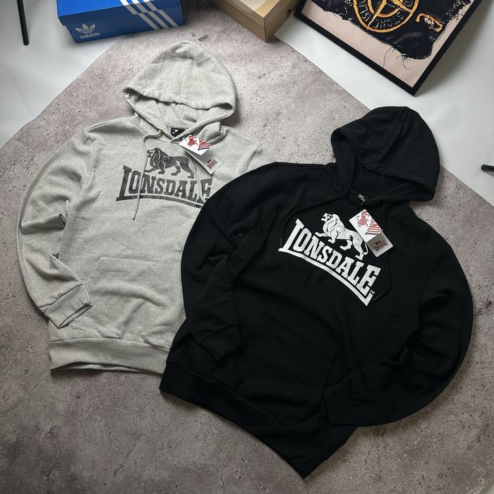 Худи Lonsdale чорний та сірий XS,S,M,L,XL