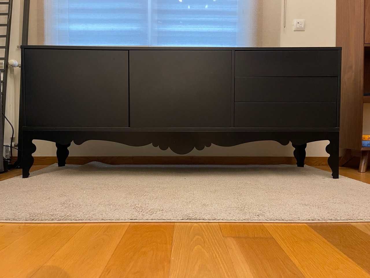 Aparador Preto IKEA Trollsta 183 cm — sideboard/móvel TV, ótimo estado