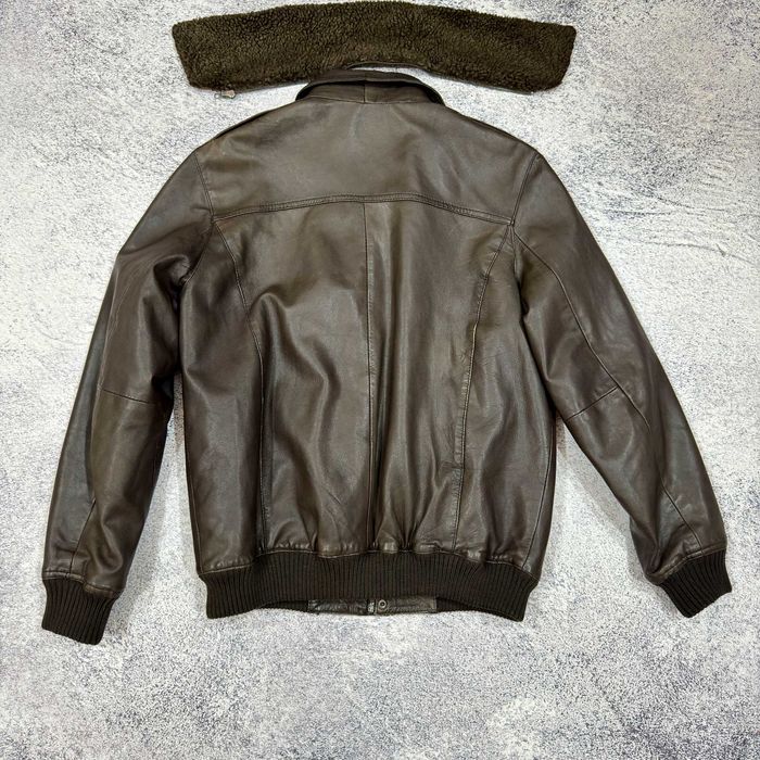 Кожаная куртка бомбер авиатор М размер