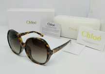 Chloe CE 718S очки женские солнцезащитные большие коричневые тигровые