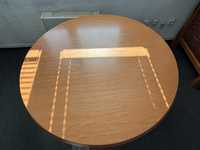 Stół okrągły brązowy na jednej nodze