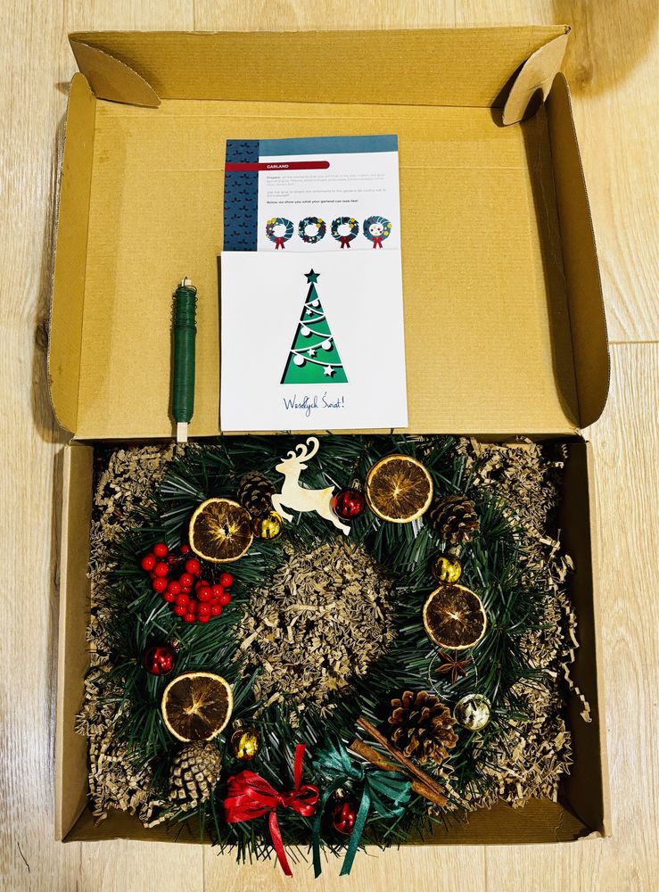 Nowy Stroik wieniec świąteczny bozonarodzeniowy x-mas DIY święta
