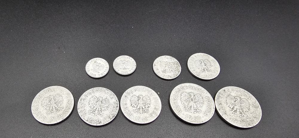 Monety PRL 1949 - 1974 20 album 1 2 groszy 5 jagody 10 rybak  zł