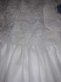 Sukienka biała chrzest roczek 80