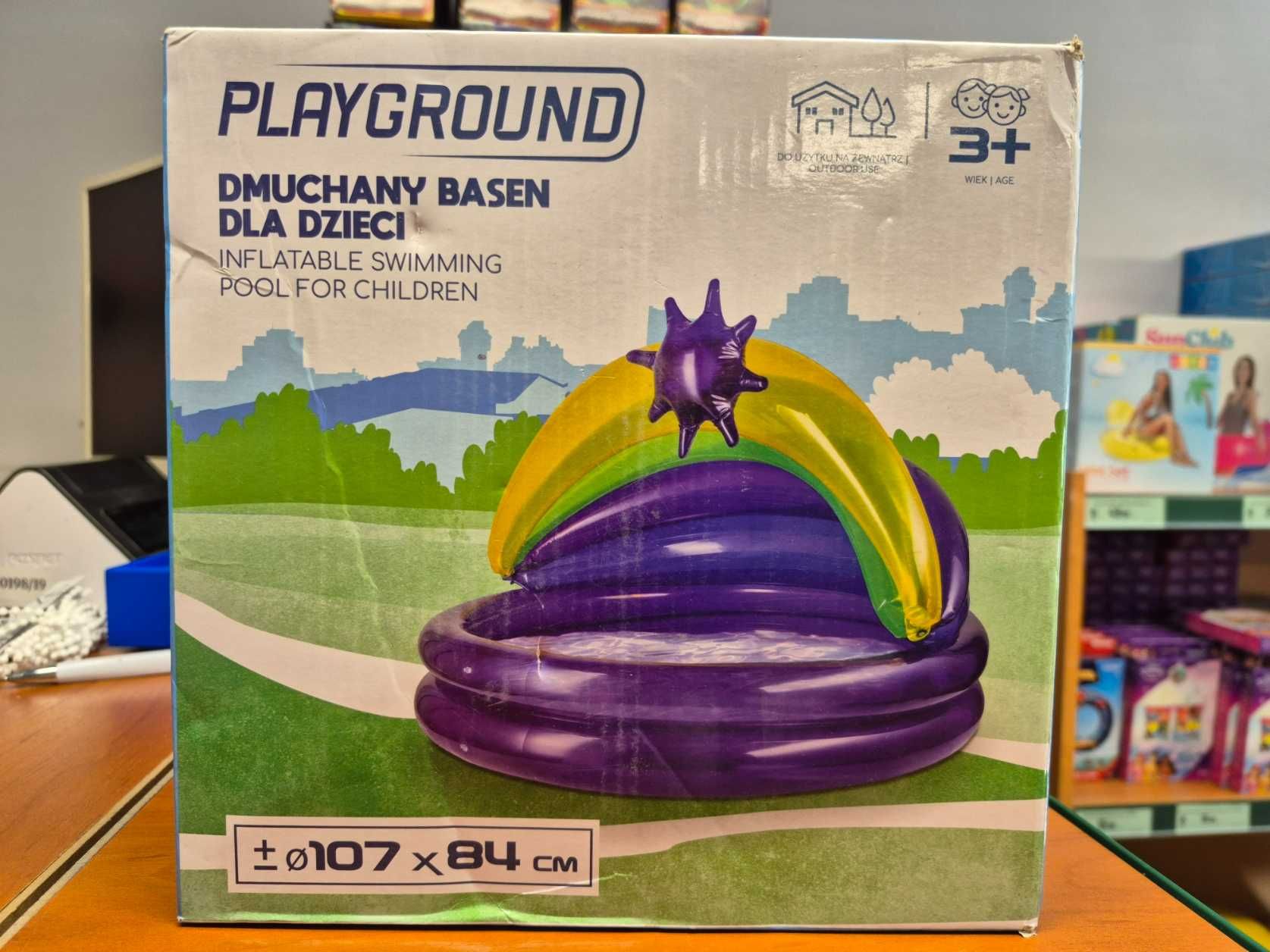 Basen dmuchany z daszkiem Basenik brodzik dla dzieci 3+ Playground