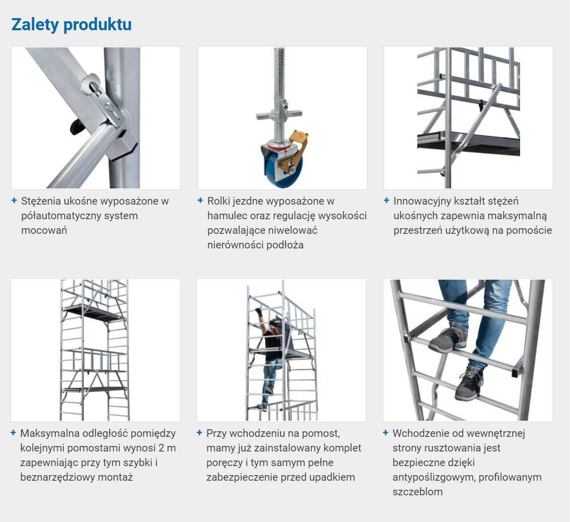 Rusztowanie Aluminiowe Jezdne Krause wys. 10 m OKAZJA OKAZJA OKAZJA