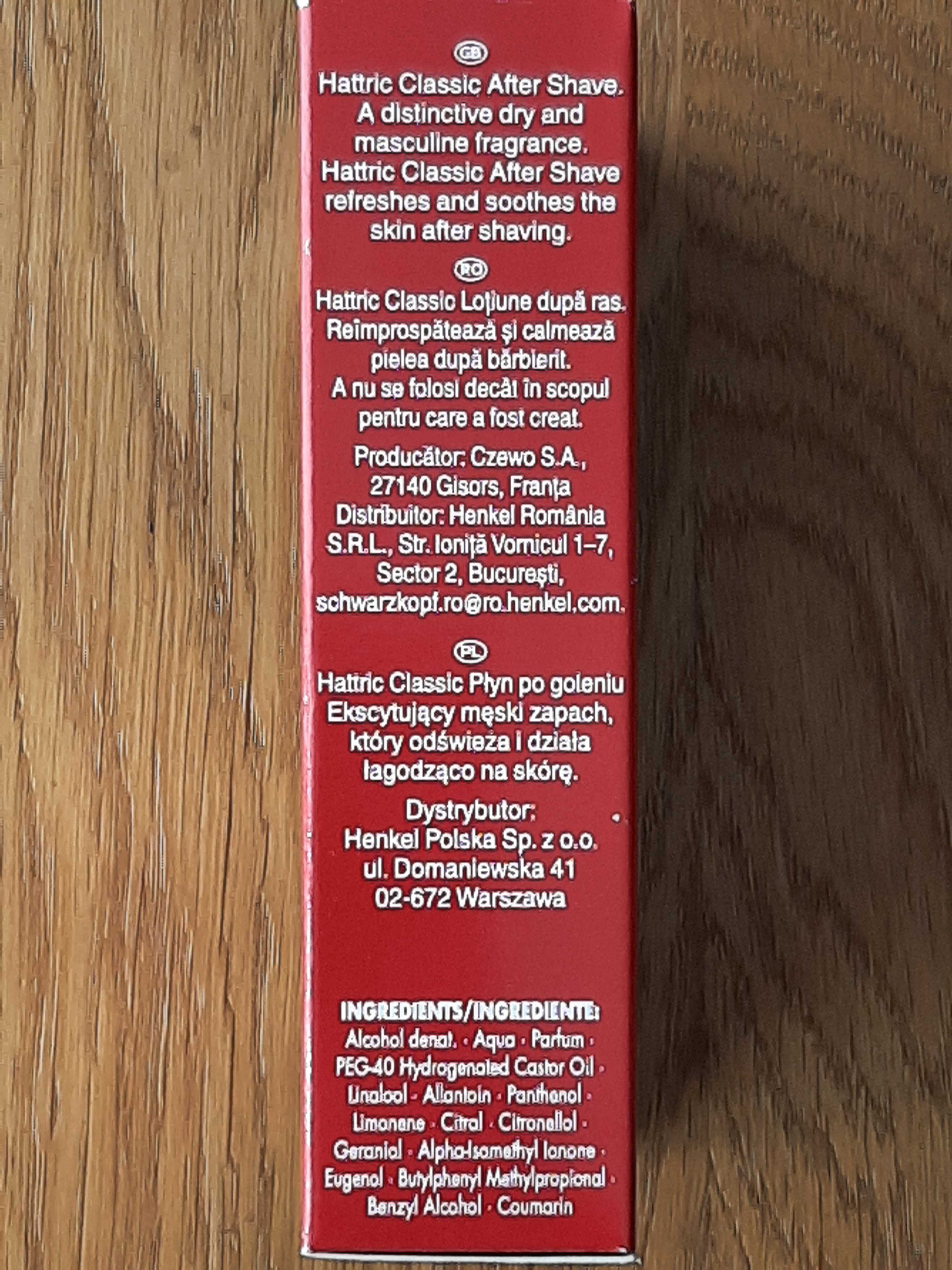woda po goleniu Hâttric Classic 100 ml