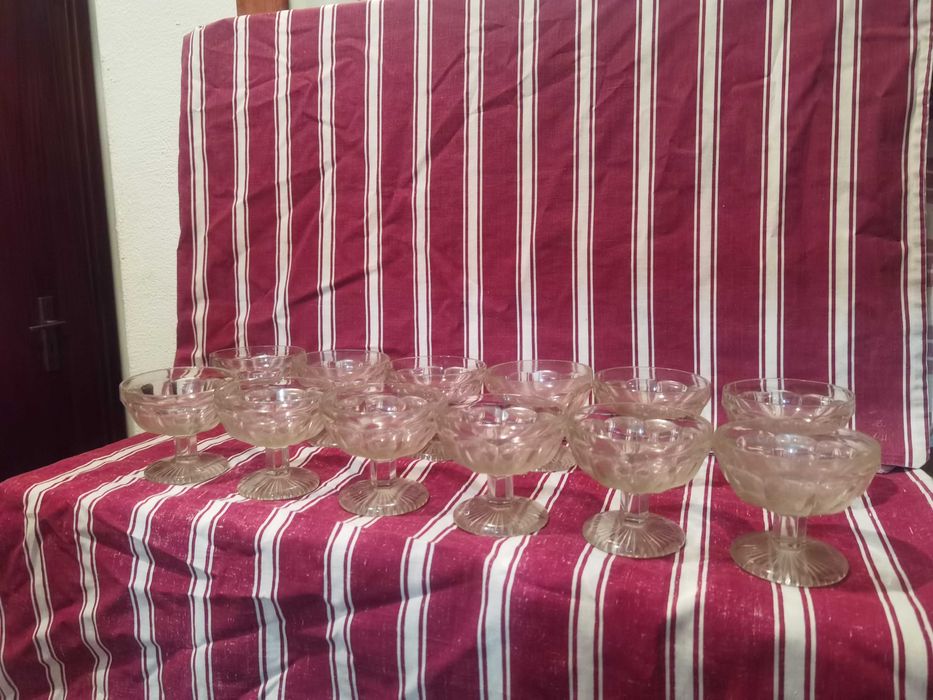 conjunto de 12 taças de vidro para sobremesa