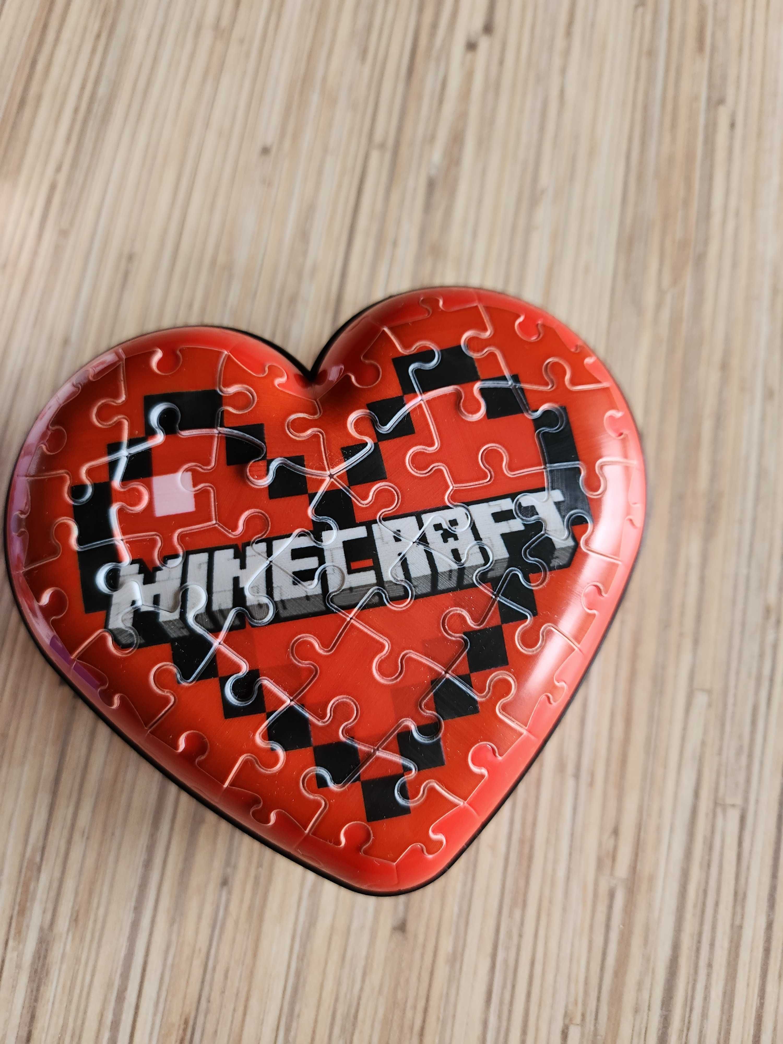 Puzzle 3D minecraft szkatułka serce
