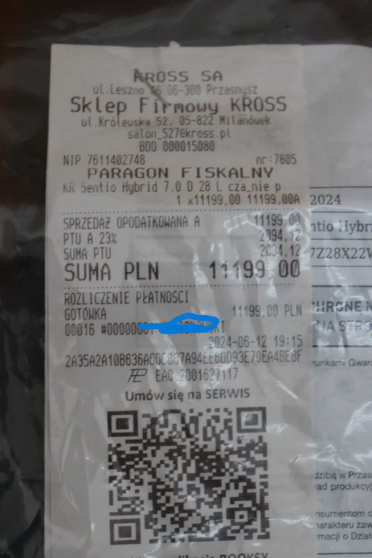 Rower elektryczny Kross Sentio 7.0 Na gwarancji