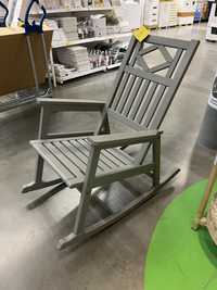 Fotel bujany drewniany szary Ikea