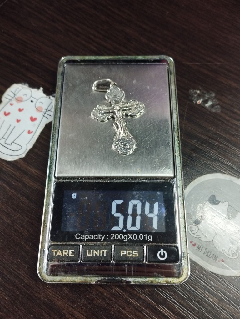 Серебряный крест 5.04 грамма