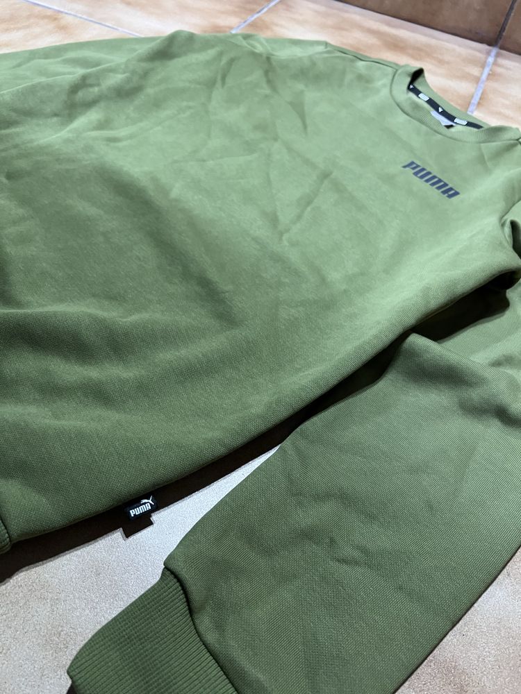 Оригінал світшот Puma новий олива чоловічий кофта XS XXL зелена casual
