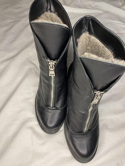 Зимові ботінки шкіряні