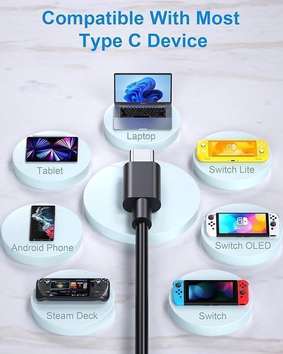 Ładowarka 45W Do Switch / Switch Oled / Steam Deck – Szybkie Ładowanie