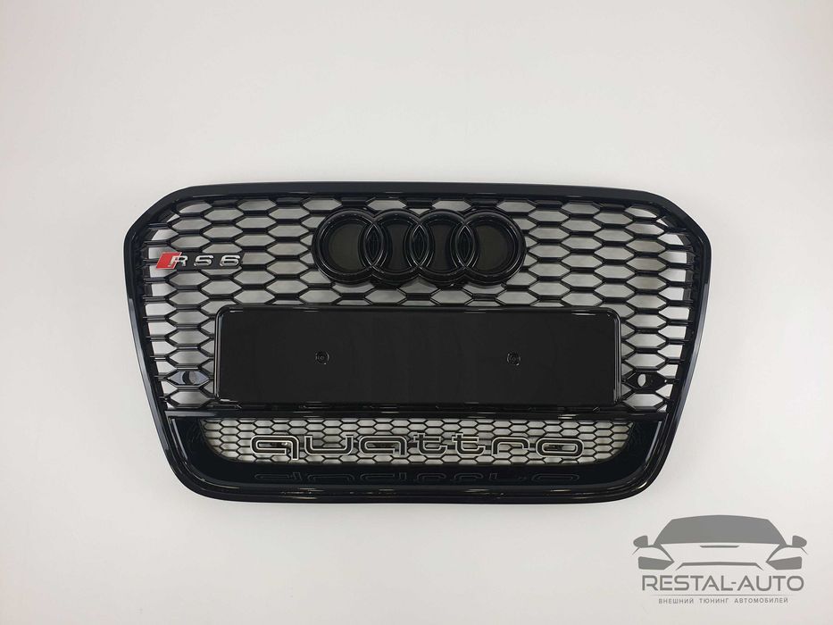 Решетка радиатора Audi A6 2011-2014год Черная Quattro (в стиле RS)