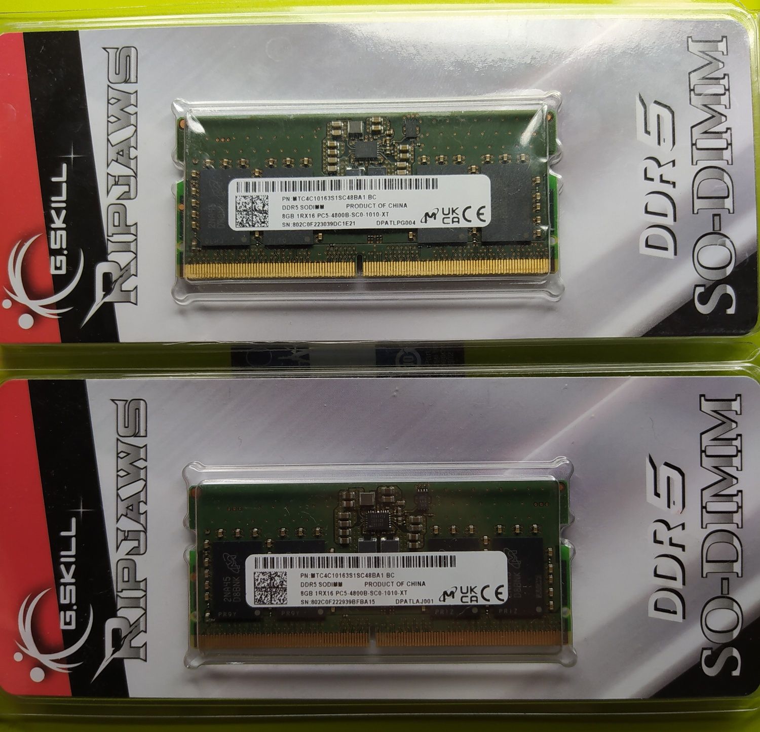 Оперативная память Micron DDR5 4800 16Gb (2*8) SODIMM