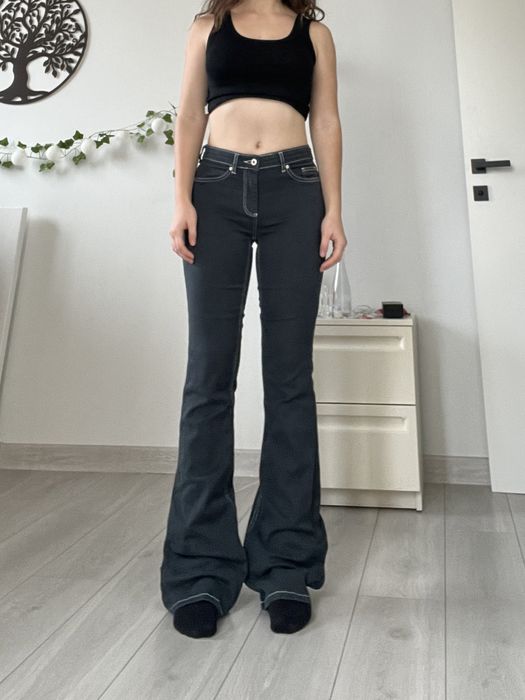 Джинсы черные средняя талия багги клёш винтаж bootcut 36 s 2000s 90s