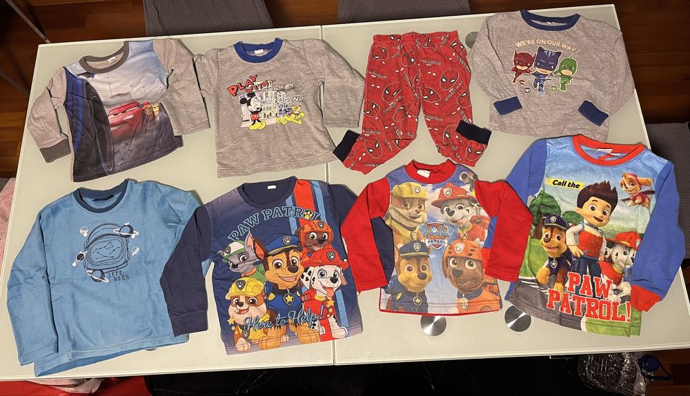 Lote Conjunto 8 peças 2-4 anos 4-5 anos 5-6 anos Patrulha Pata Mickey