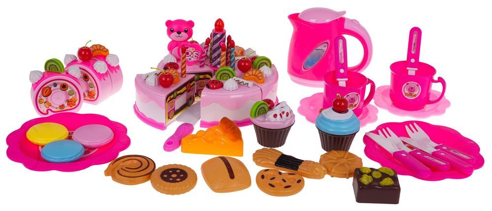 Zestaw Urodzinowy Przyjęcie Tort Różowy