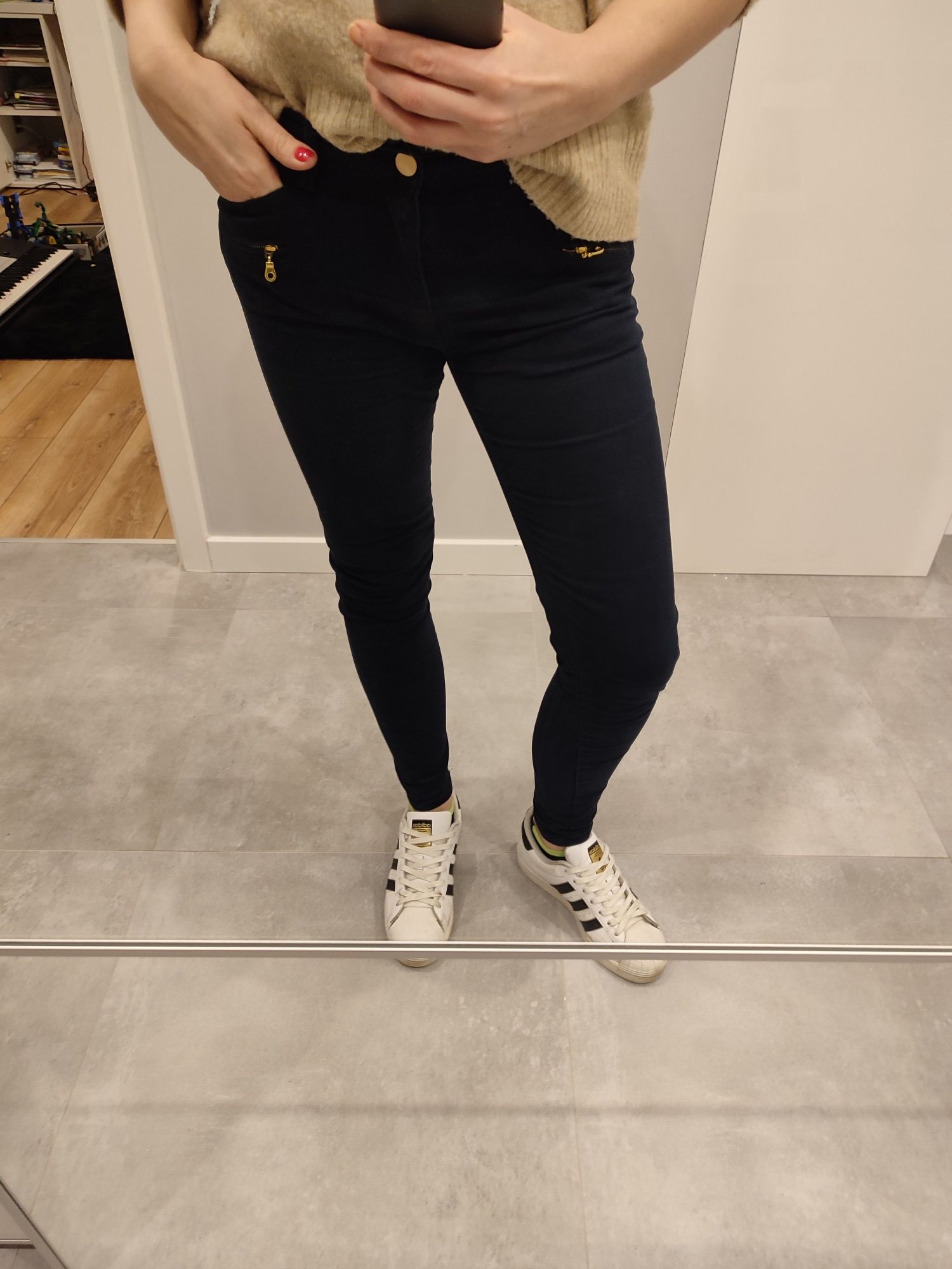 Granatowe spodnie River Island rozmiar 38 M