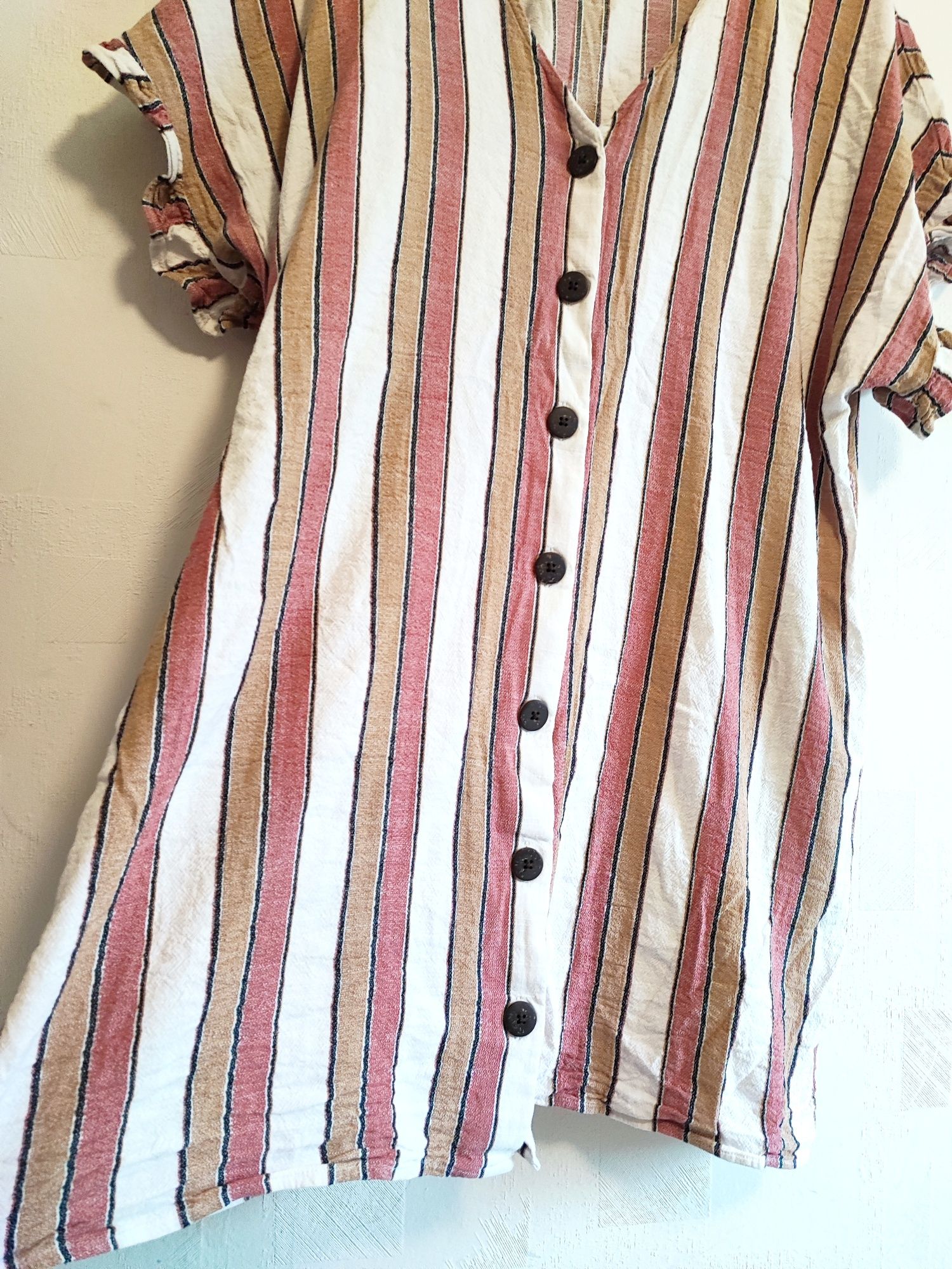 Letnia jakościowa sukienka plus size 4XL 48 lato wakacje w paski