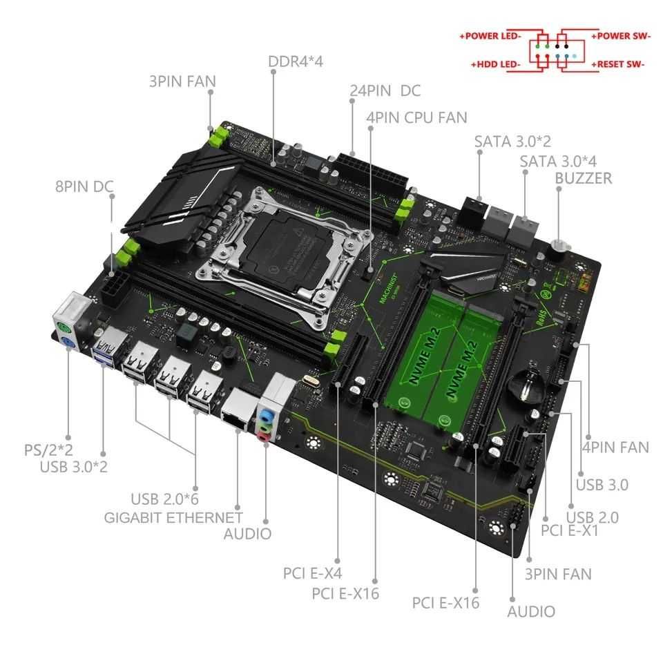Xeon®2697V3 +32GB DDR4 +X99-MR9A (2699V3, LGA2011-3, USB 3.0, NVMe x4)