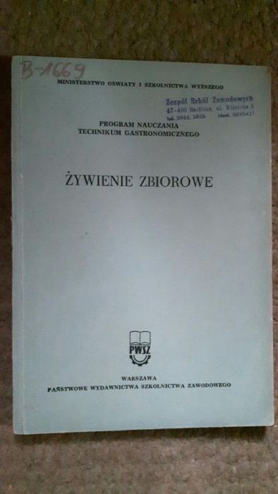 Żywienie zbiorowe program nauczania technikum gastronomicznego