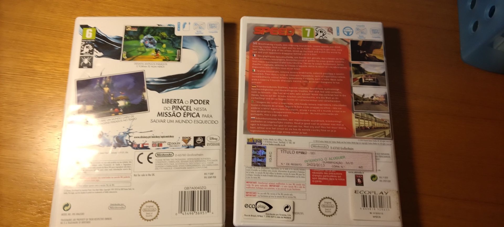 2 jogos da Wii do mickey e das corridas