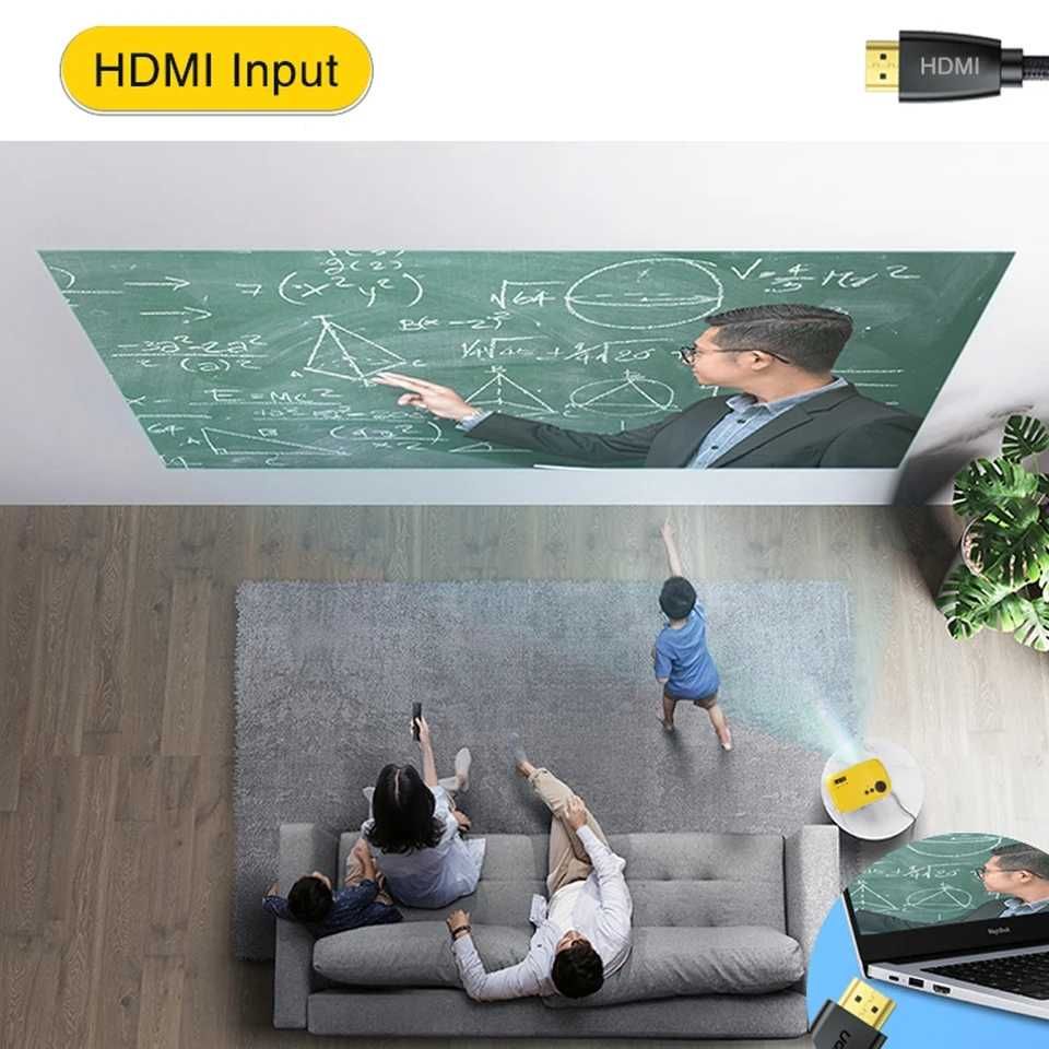 projetor portátil para home theater, 360 USB, Projetores Ultra HD 4K