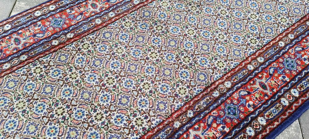 Moud dywan wełniany tkany ręcznie chodnik 297 x 79 cm wełna dywan