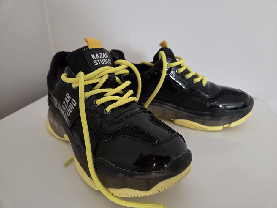Czarno-żółte sneakersy damskie Kazar Studio – r. 38
