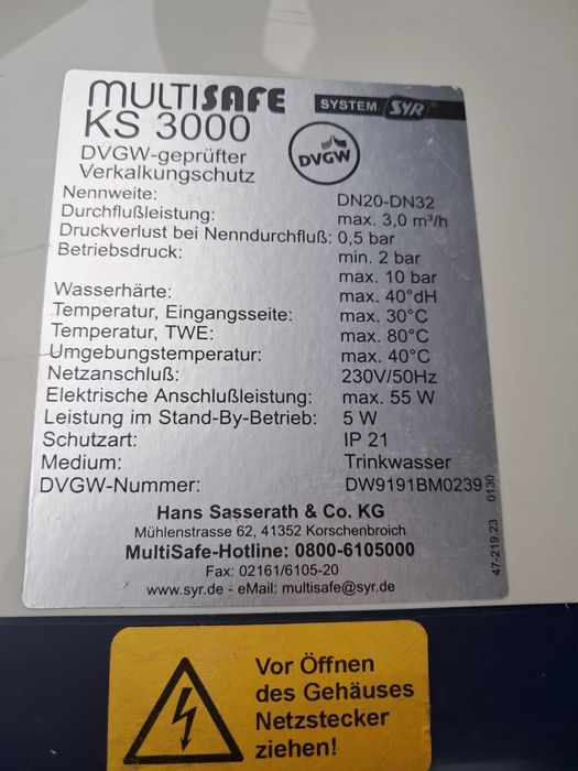 SYR MULTI SAFE KS 3000 - urządzenie do wody pitnej