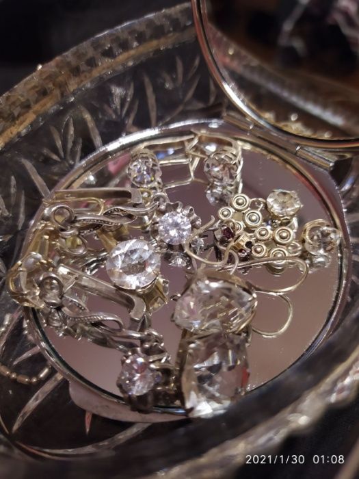 Серьги серебро СССР 875 ,916 , 925  проба