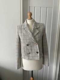 Żakiet zara S tweed tweedowy chanelka marynarka moins atelier