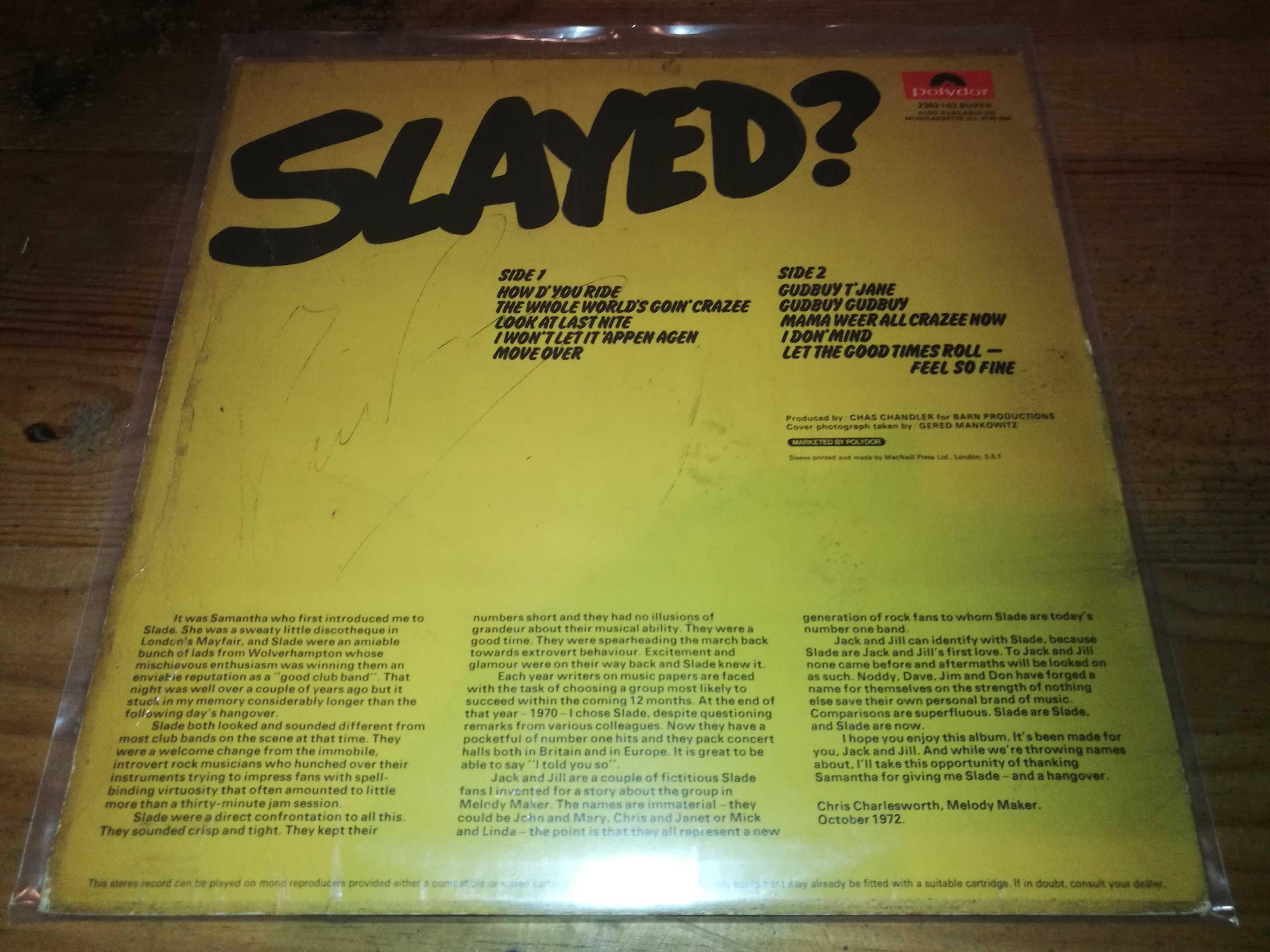 SLADE   (Glam Rock) Slayed? LP