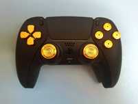 Comando PS5 Preto com Kit ExtremeRate Dourado