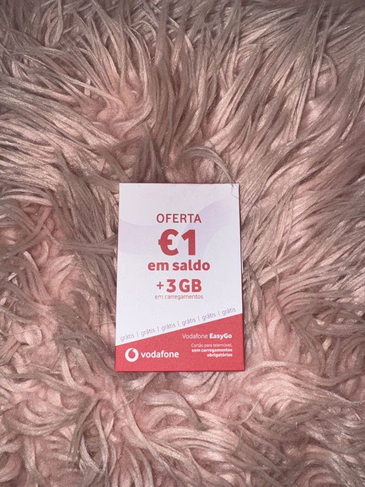 Cartão Vodafone 1€ oferta + 3GB
