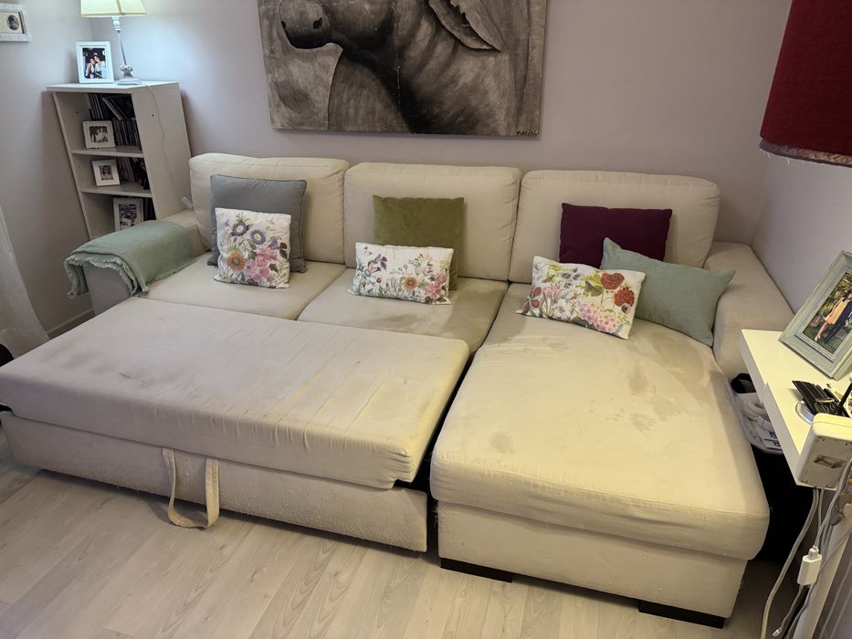 Sofa 3 lugares, com chaise longue e cama