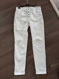 Itaimaska spodnie jeansy białe przetarcia M 38 idealne