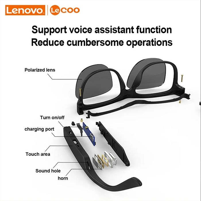 Розумні сонцезахисні окуляри Lecoo Lenovo Bluetooth звoнки очки смарт