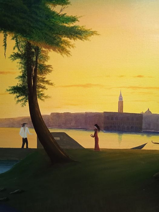 Картина олією на полотні в рамі ,нова