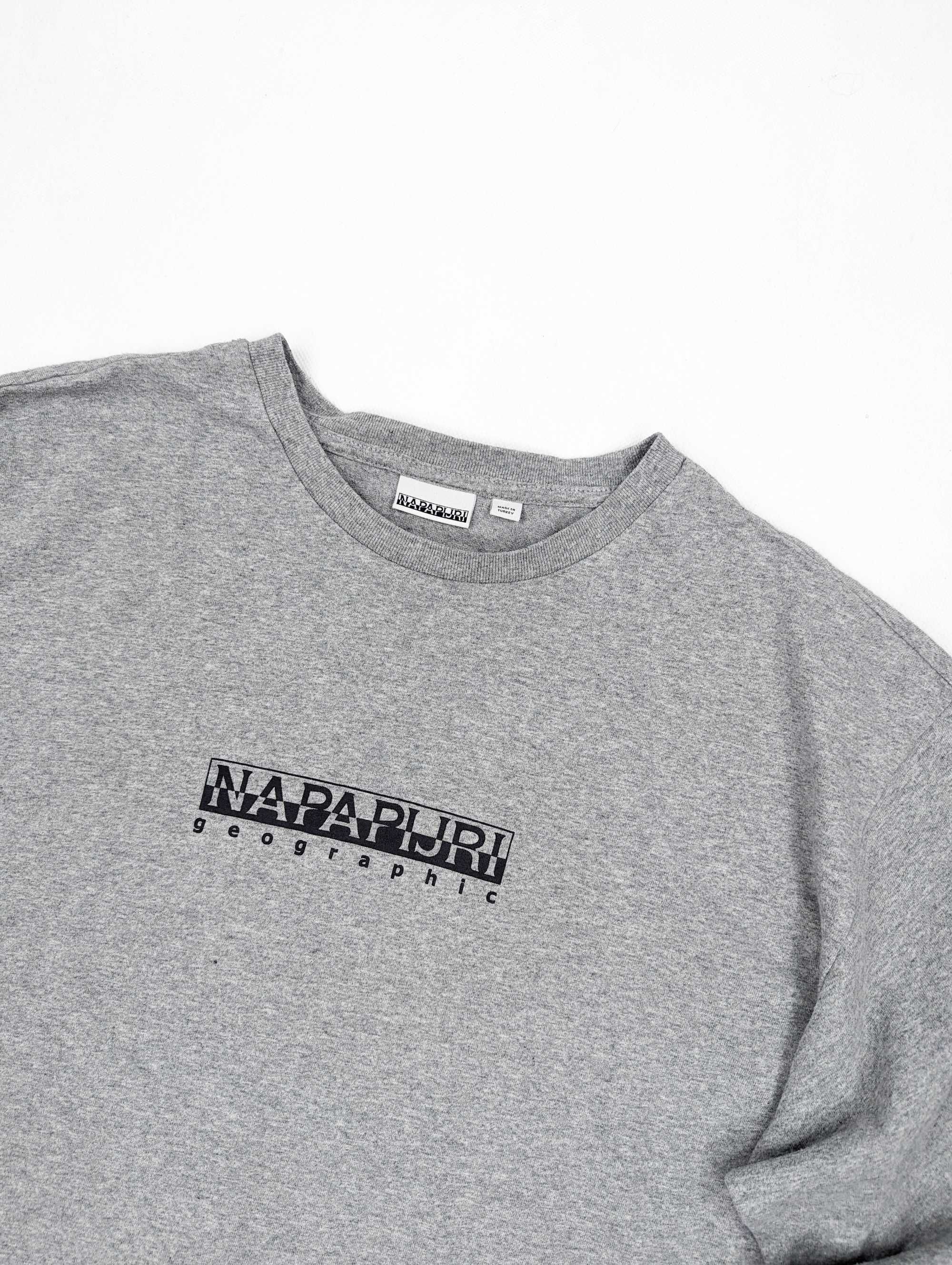 Napapijri szary longsleeve L logo