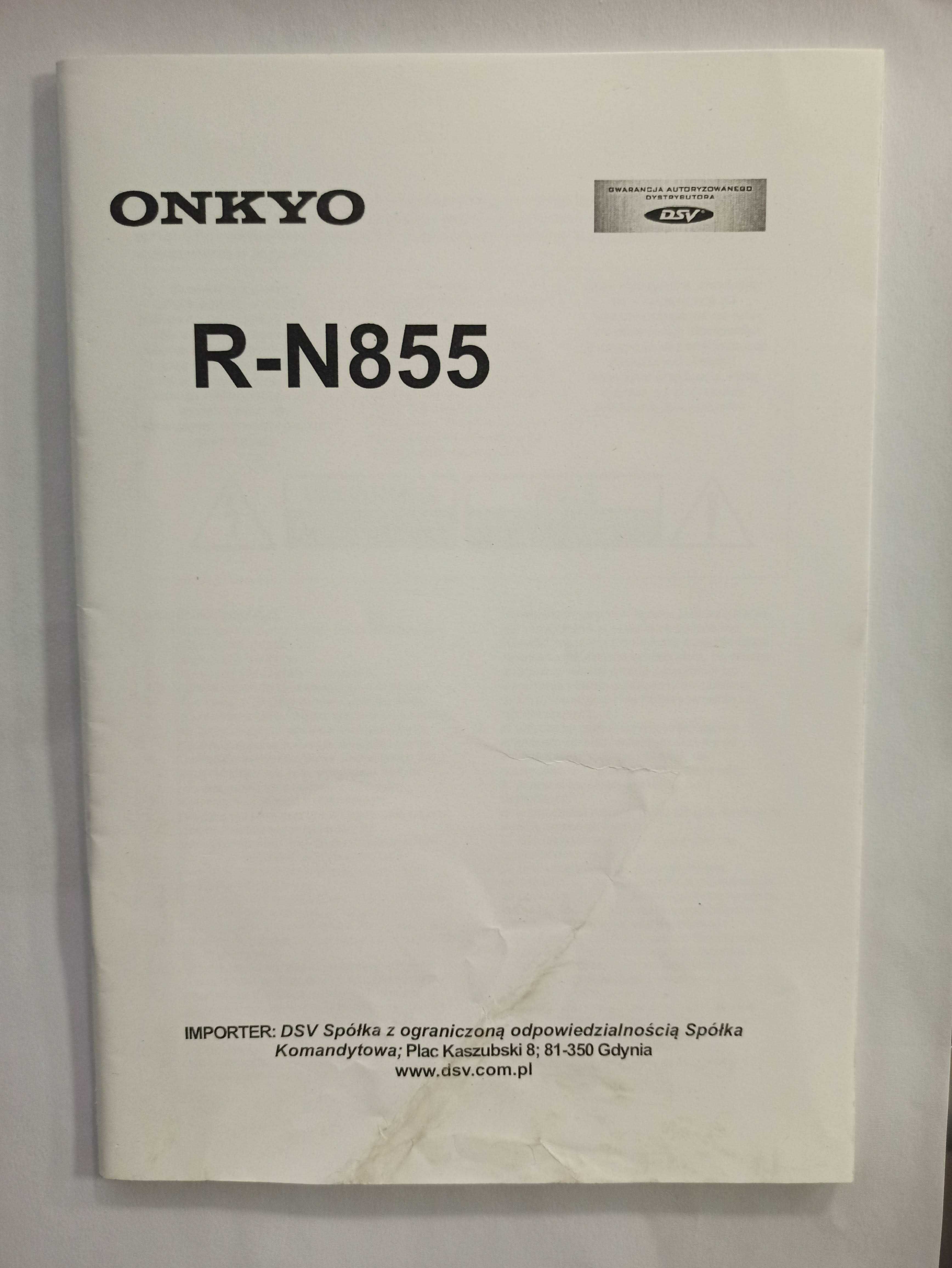 Instrukcja obsługi ONKYO R-N855 w języku polskim, szczegółowa.