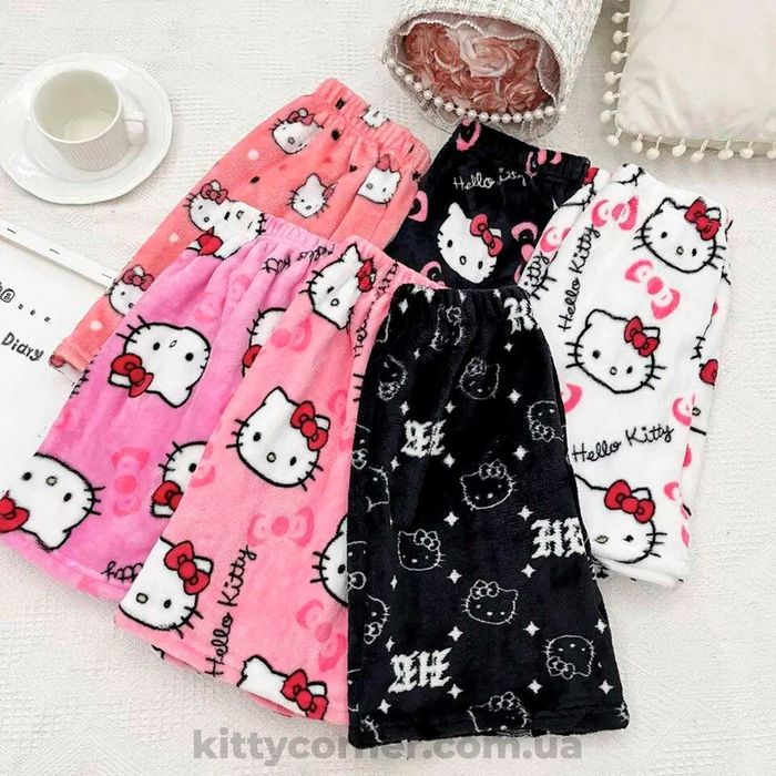 Стильні піжамні плюшеві шорти/шорты/шортики hello kitty/хелоу кітті