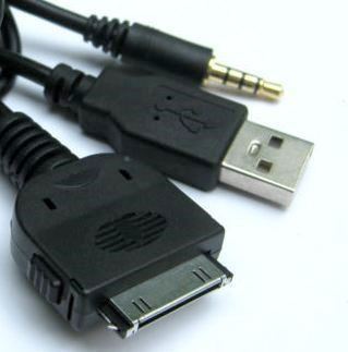 Аудіо кабель 30 Pin для автомобіля  3.5 mm USB, AUX Audio iPod iPhone