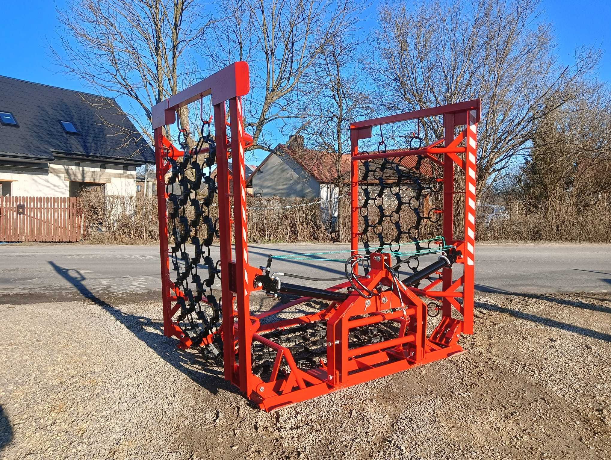 Włóka polowo-łąkowa brona/agregat 2-siłowniki - ślizgi METAL-TECHNIK