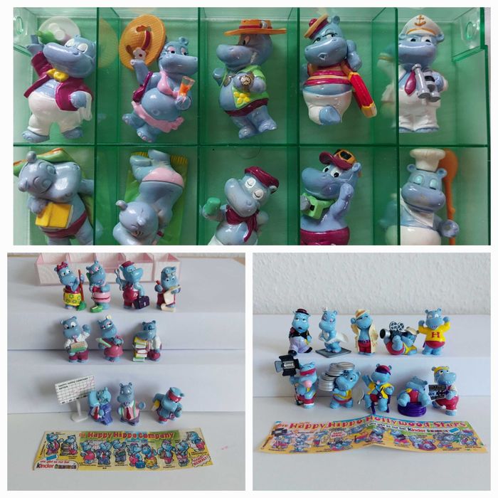 Кіндер колекція фігурки Бегемоти Голівуд, офісні, пляжні / палубні