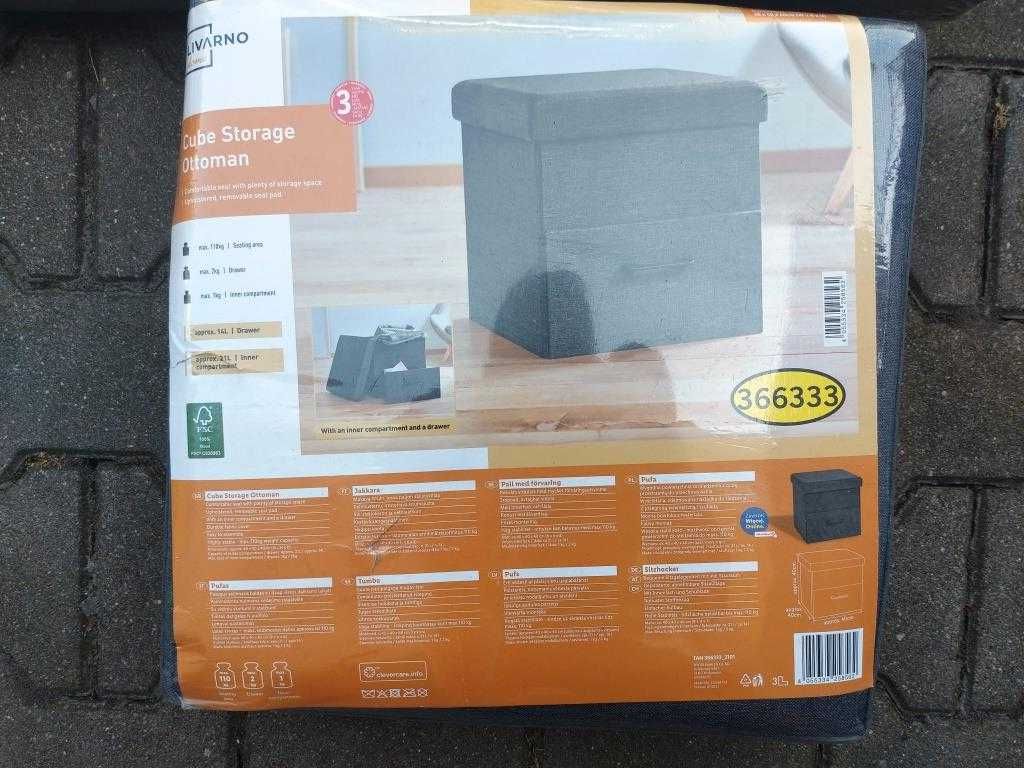 Sofa pufa siedzisko Livarno (Lidl) z szufladami 4 sztuki