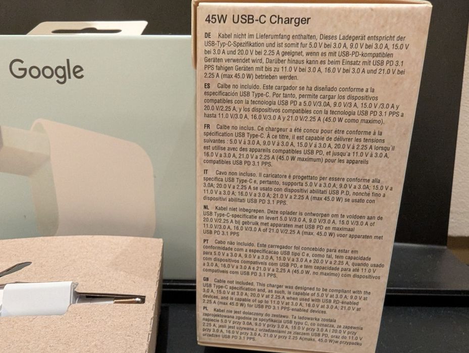 Блок Зарядки Google Pixel USB-C 45Вт EU